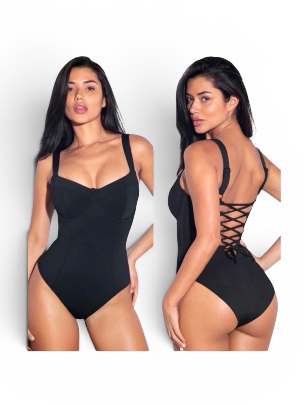 NWT TA3 LIFTY Sculpting One-Piece Swimsuit Black M Short JK Cup | Ret $188